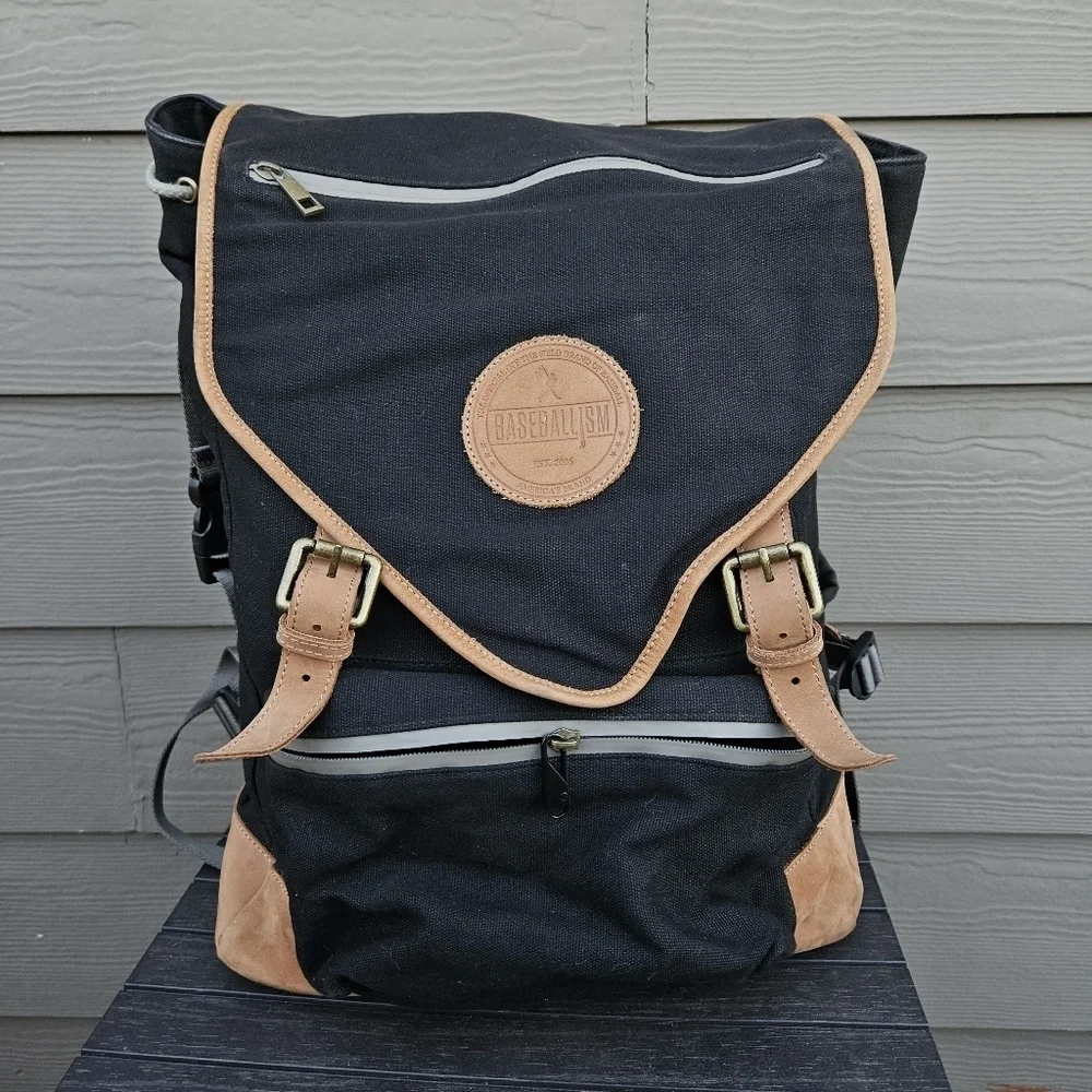 Baseballism Glove Leather Players Backpack Bag Black Brown Leather Sports Bag